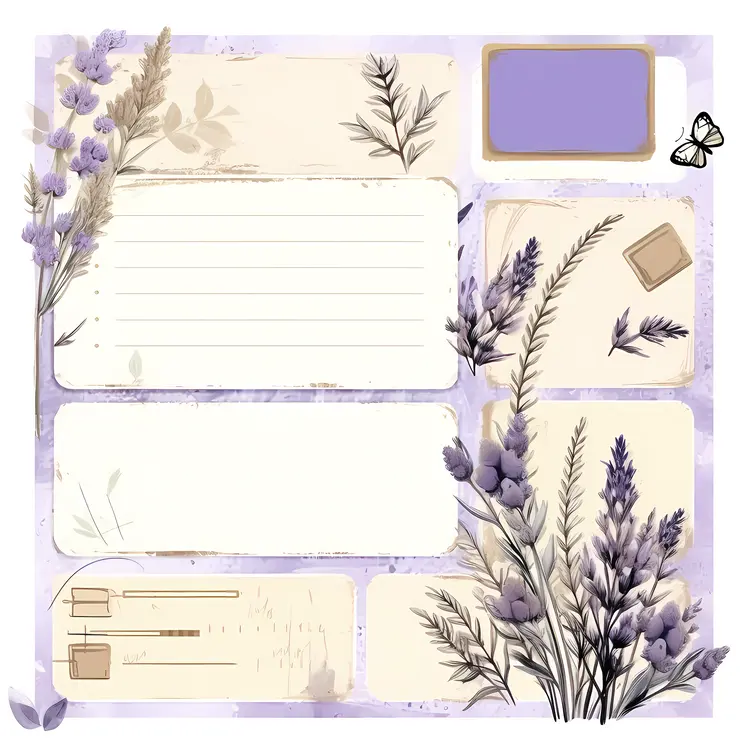 Lavender-themed Stationery with Writing Space