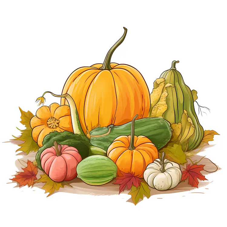 Colorful Pumpkins and Gourds for Thanksgiving Decor