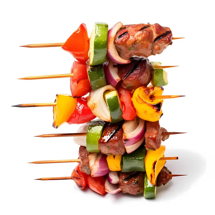 Grilled Vegetable and Meat Skewers