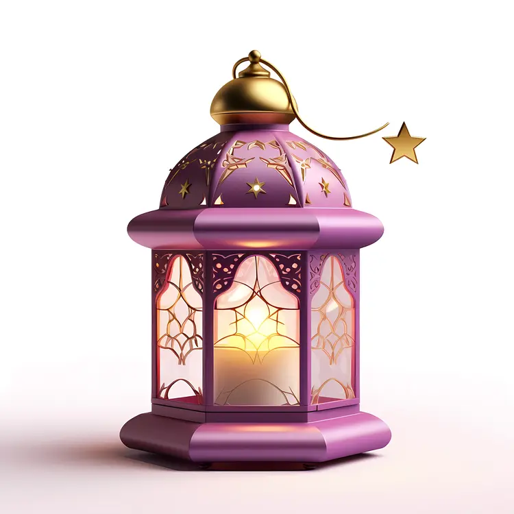 Purple Lantern with Star Accents