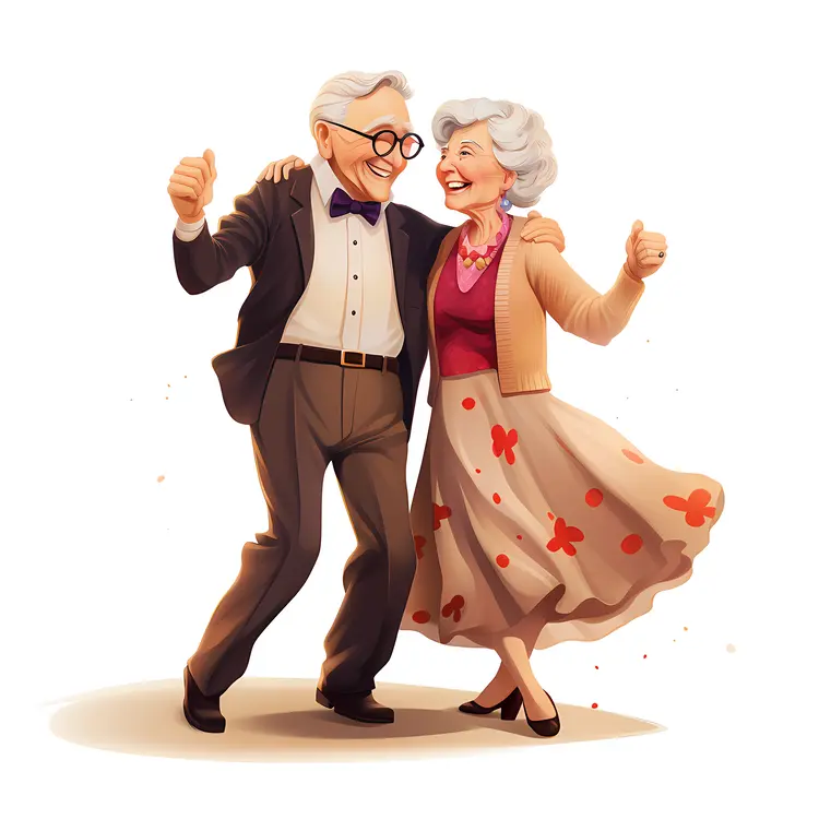 Joyful Elderly Dancing Couple