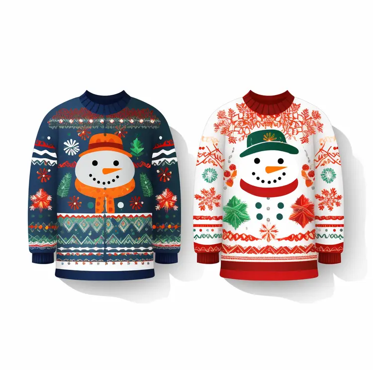 Festive Christmas Sweaters with Snowman Design