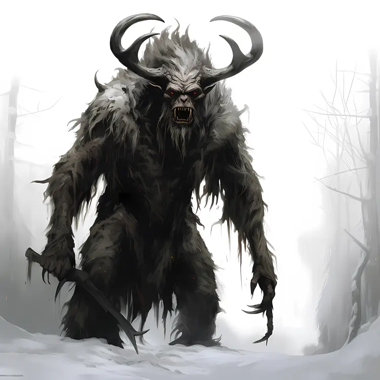Demon in Snowy Forest