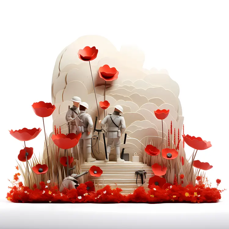 Soldiers in a Field of Poppies