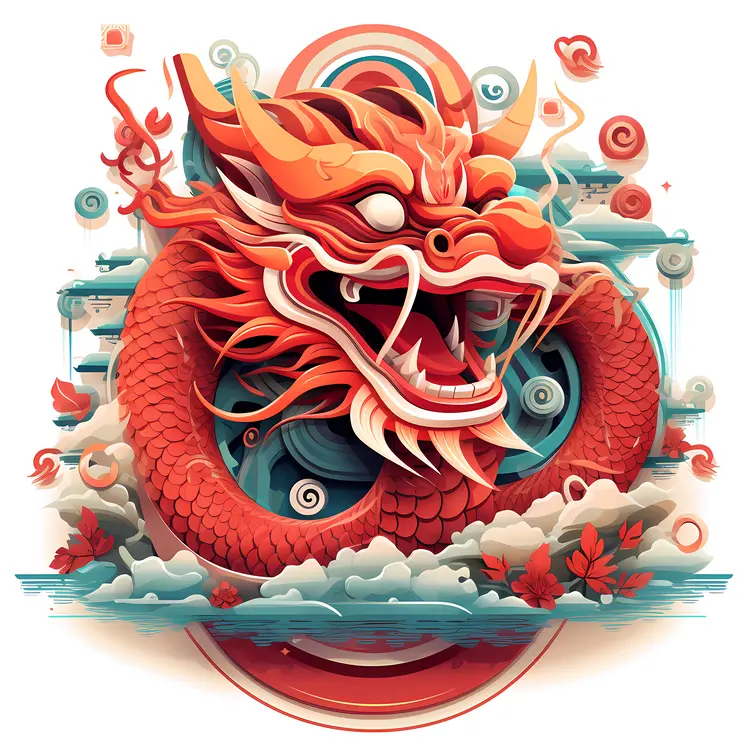 Coiled Dragon Illustration