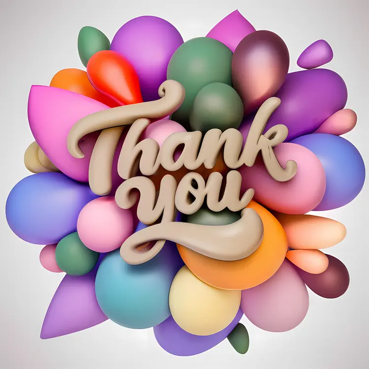 Colorful Balloon Thank You Card
