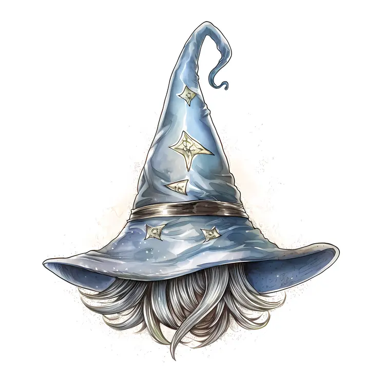 Blue Wizard Hat with Stars