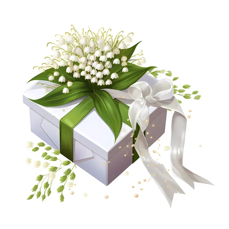 Gift Box with Lily of the Valley