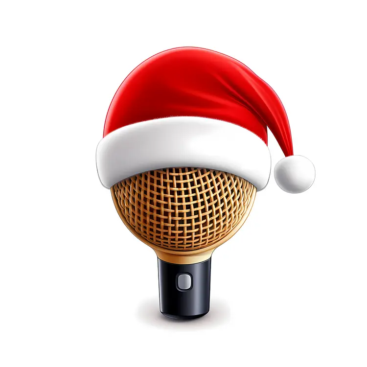 Christmas Microphone with Santa Hat