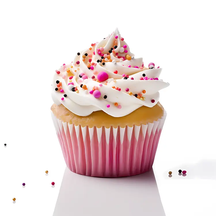 Vanilla Cupcake with Colorful Sprinkles