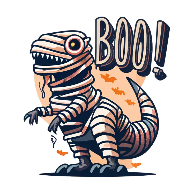 Mummy Dinosaur with Boo Message