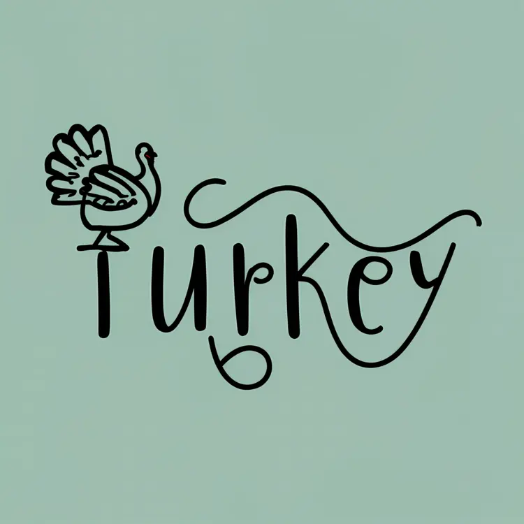 Minimalist Turkey Line Art for Thanksgiving