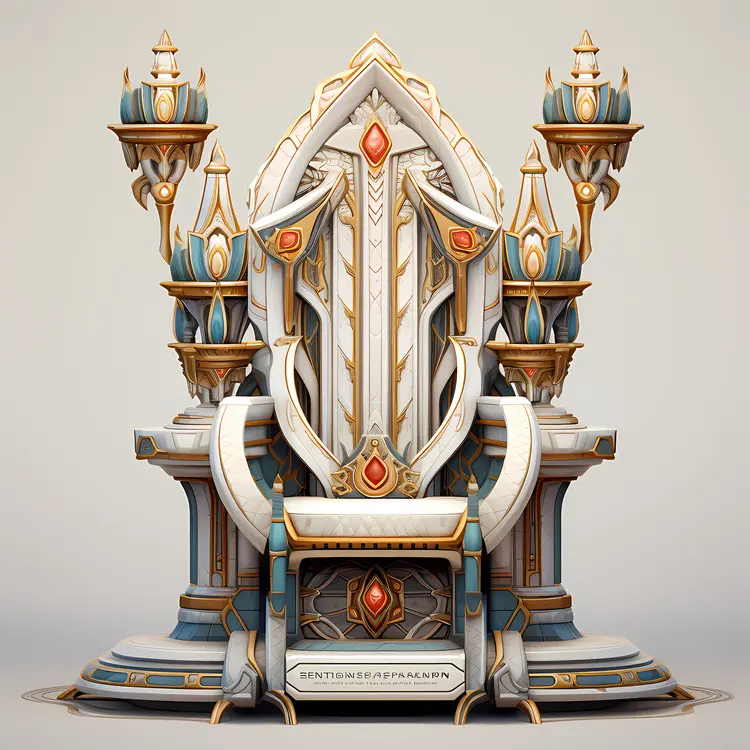 Elegant White Throne with Ornate Details
