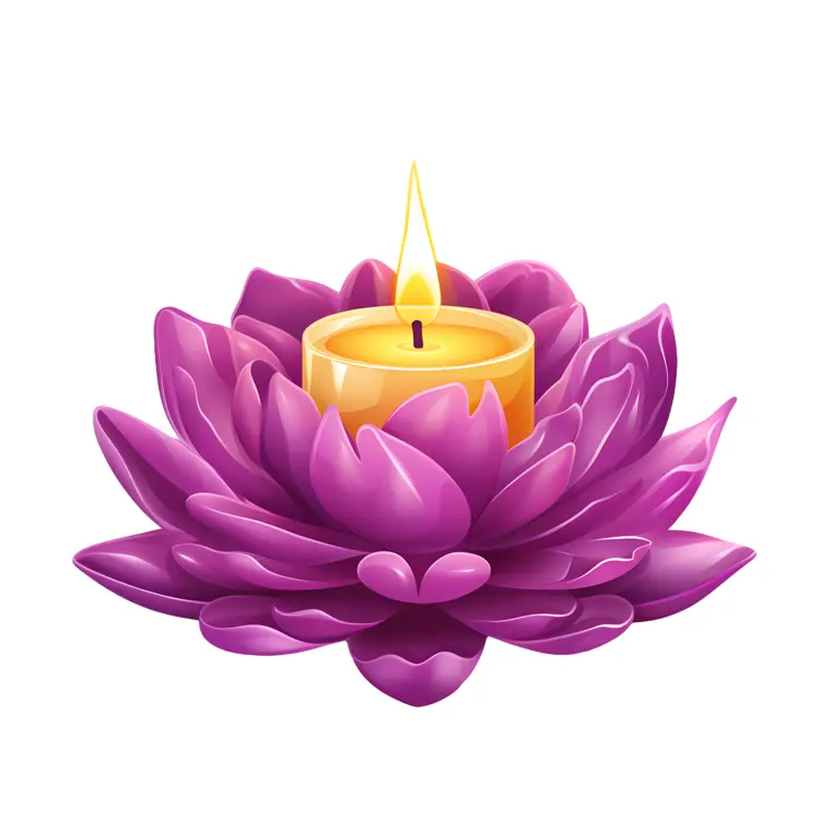 Purple Flower Candle for Relaxation