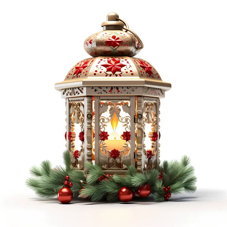 Festive Decorative Lantern with Candle