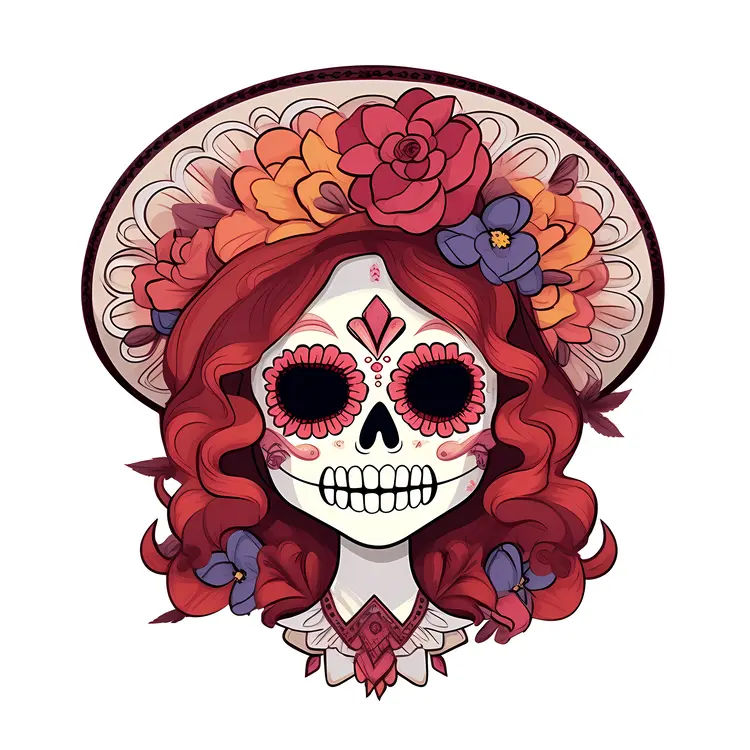 Colorful Sugar Skull for Day of the Dead Celebration