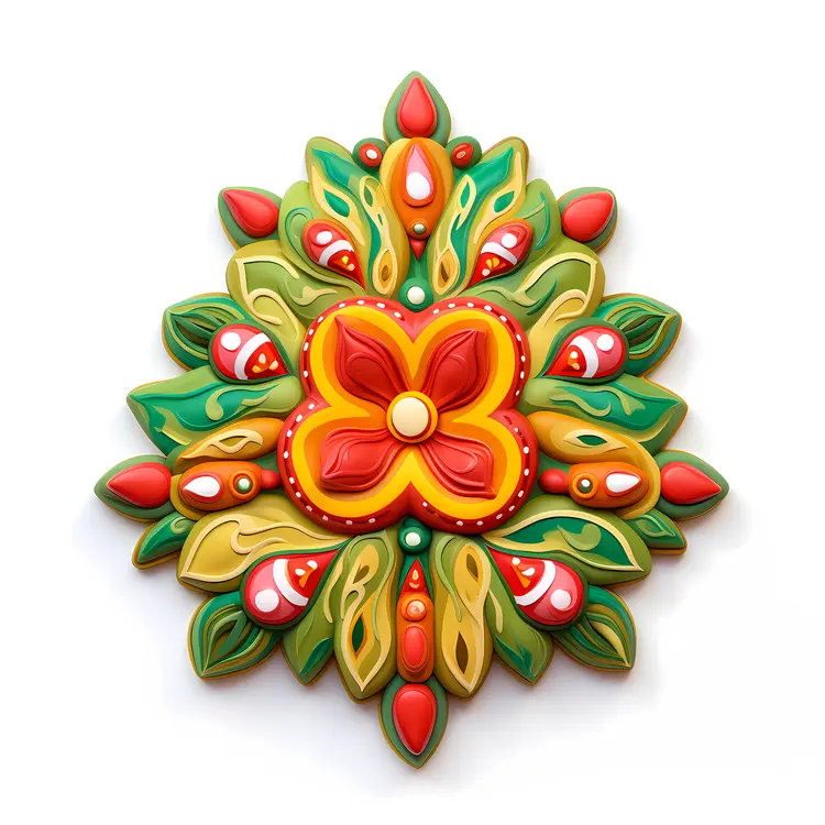 Colorful Decorative Cookie with Floral Design