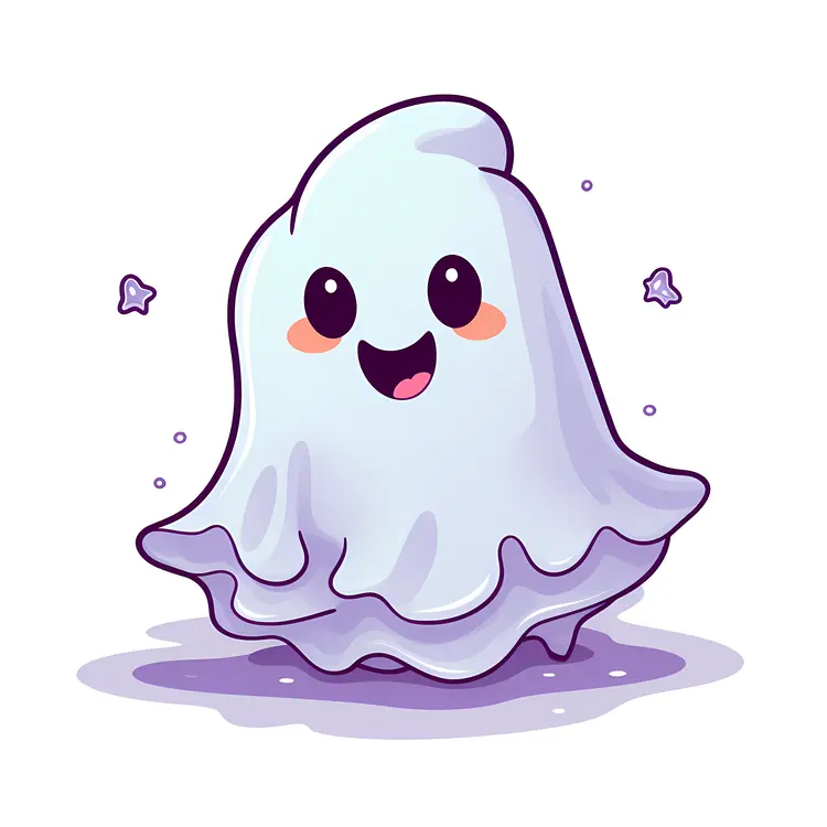 Cute Smiling Ghost Cartoon for Halloween