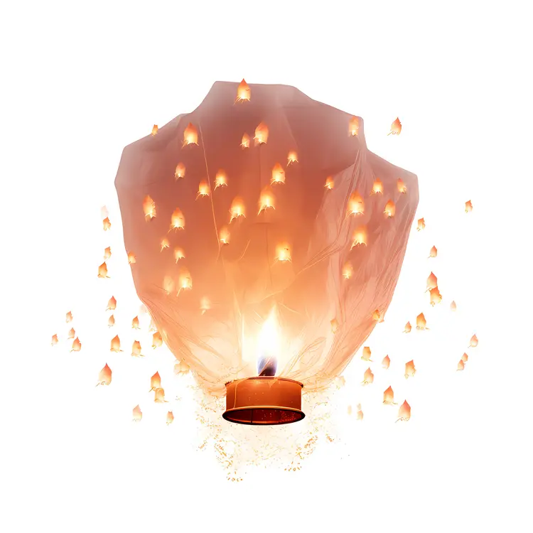 Orange Lantern with Small Lights