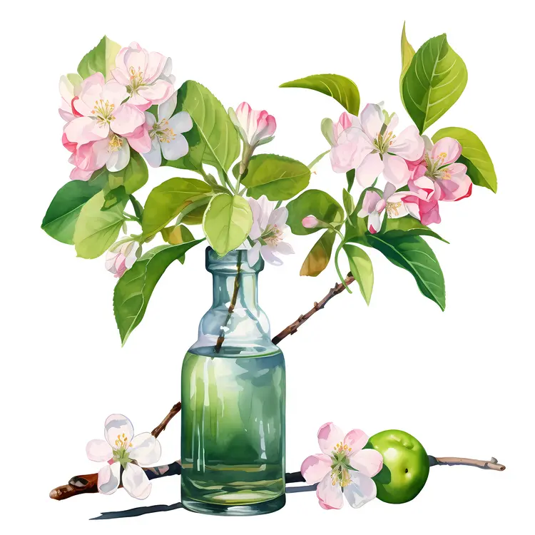 Beautiful Pink and White Blossoms in a Vase