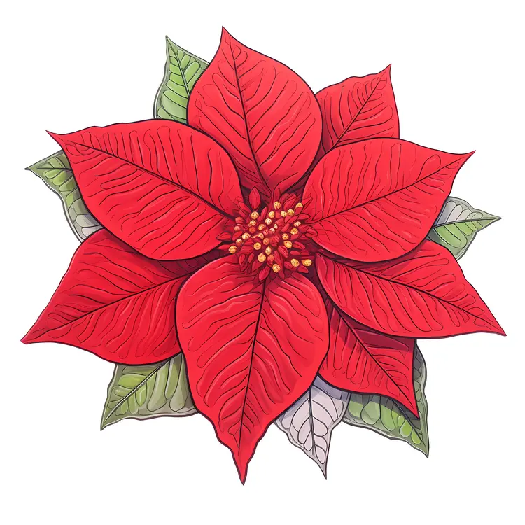Beautiful Red Poinsettia for Christmas Decoration
