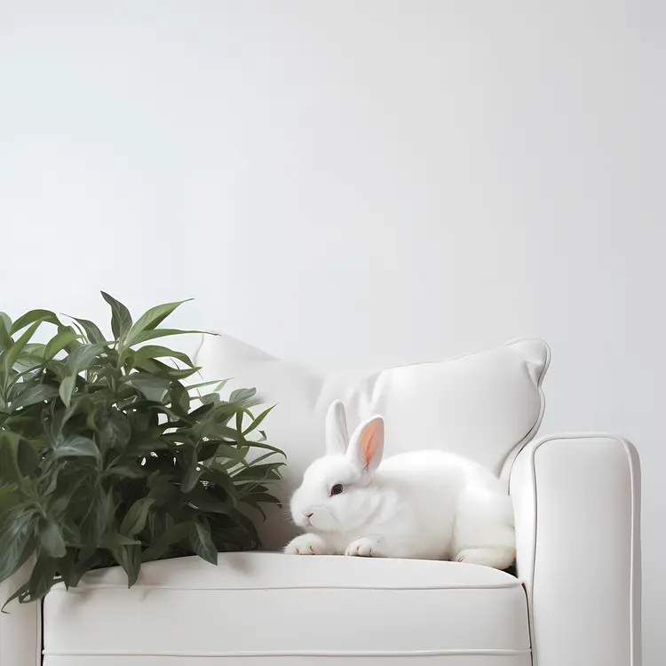 White Rabbit on a Cozy Chair
