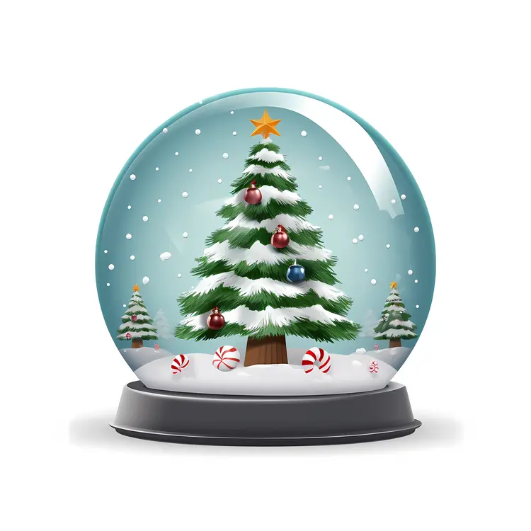 Snowy Christmas Tree Globe
