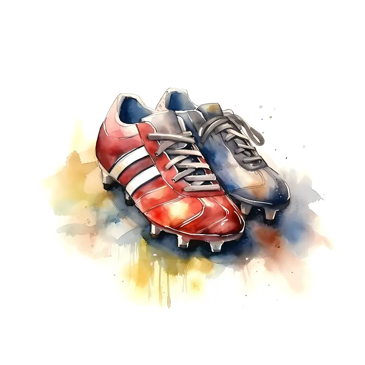Red and Blue Soccer Shoes