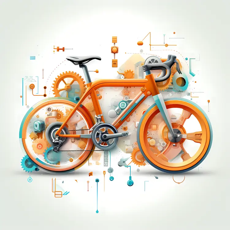 Tech Orange Bicycle with Gears