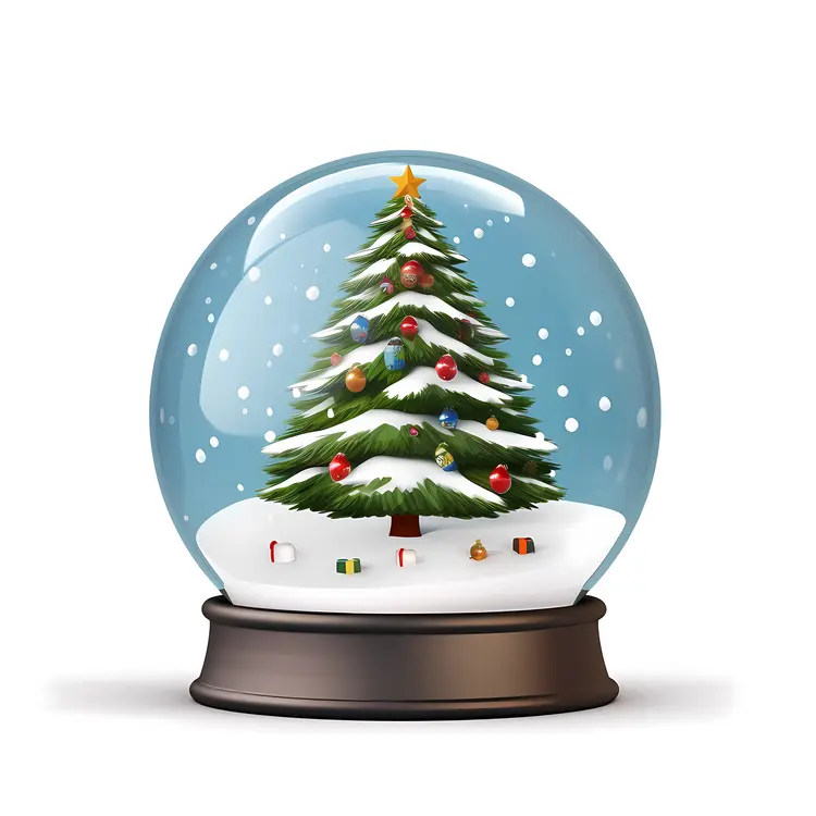 Christmas Tree in Snow Globe