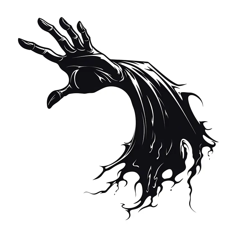 Black Creepy Hand Illustration for Halloween