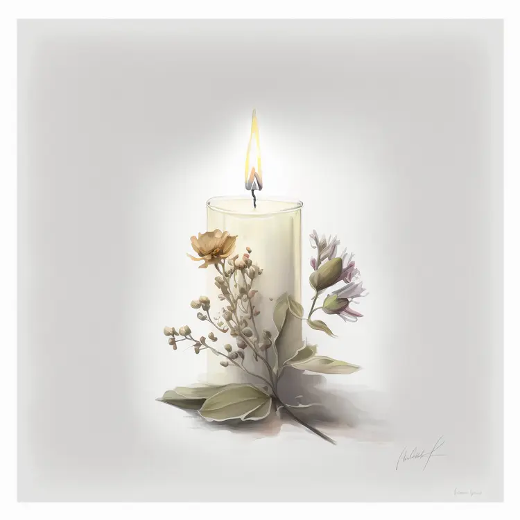 Candle with Flowers