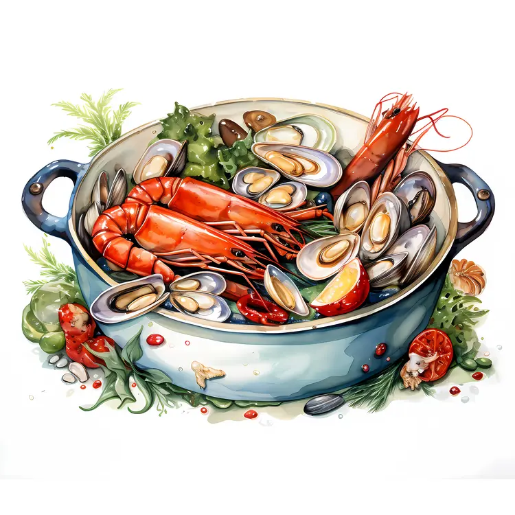 Seafood Pot with Shrimp and Clams