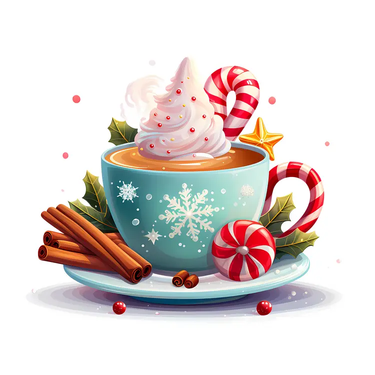Festive Hot Chocolate with Candy Cane