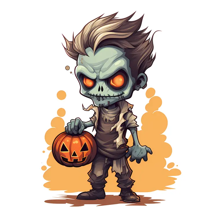 Zombie Holding a Pumpkin