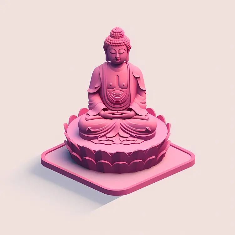 Pink Buddha Statue on Lotus