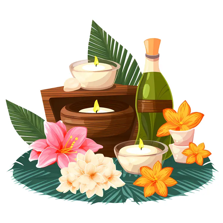 Spa Candles and Flowers