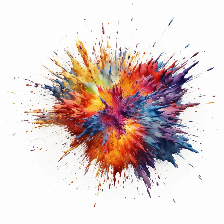 Vibrant Colorful Paint Splash for Holi Festival