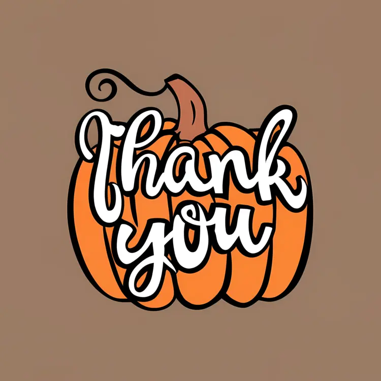 Thank You Pumpkin Illustration