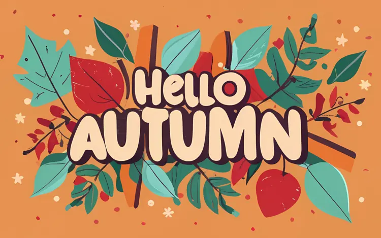 Hello Autumn with Vibrant Leaves