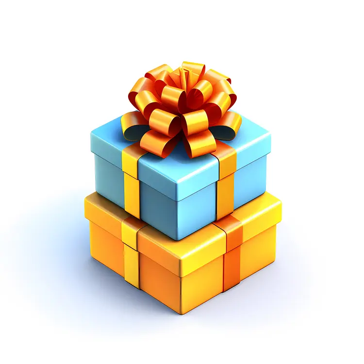 Blue and Yellow Stacked Gift Boxes