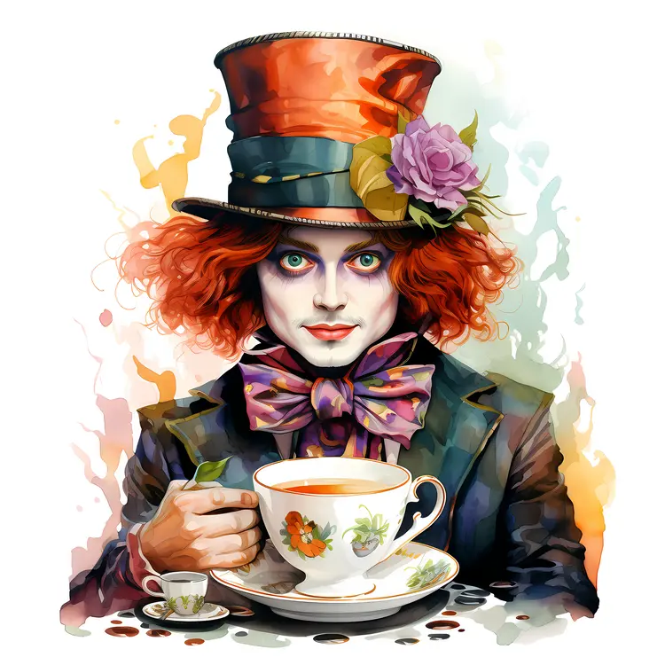 Mad Hatter with Tea Cup and Bow Tie