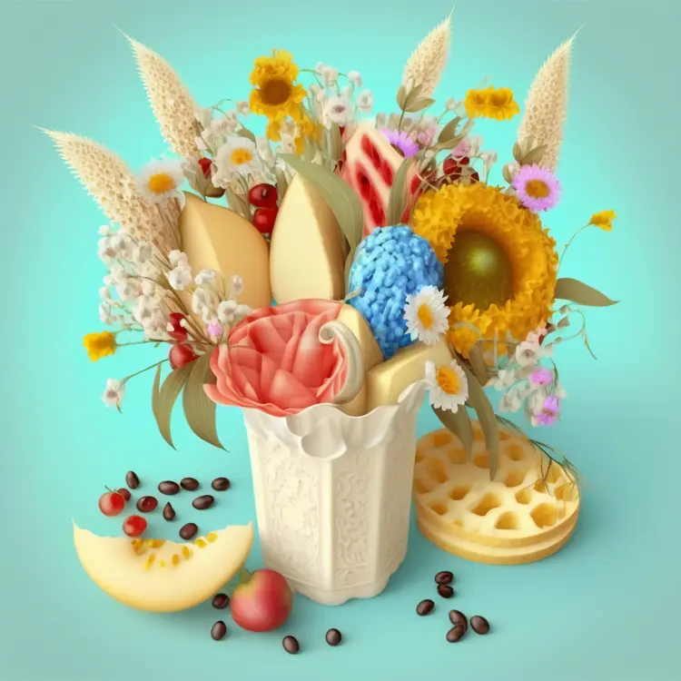 Beautiful Flower Bouquet with Sunflowers and Decorations