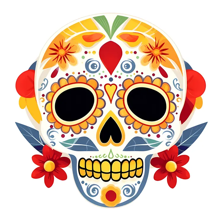 Colorful Sugar Skull for Day of the Dead Celebration