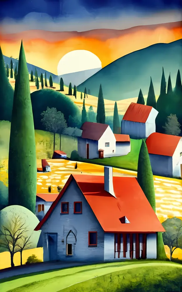 Idyllic Small House with Red Roof