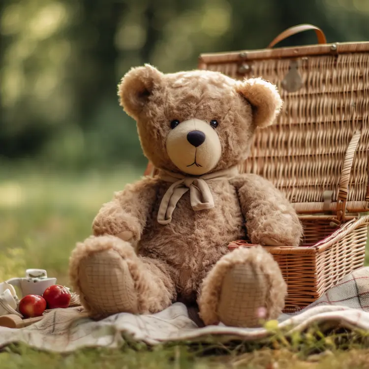 Teddy Bear Enjoying a Picnic