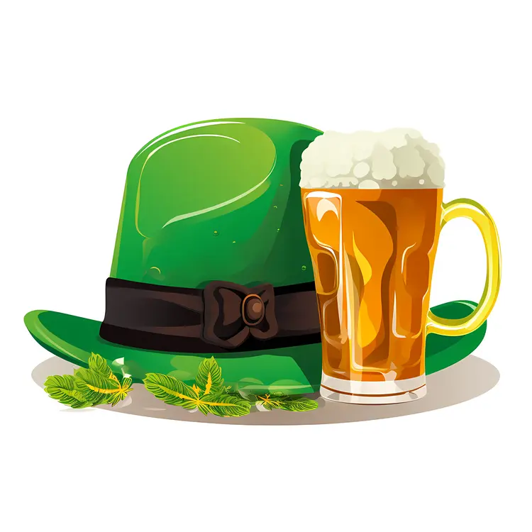 Green Hat and Beer for St. Patrick's Day Celebration
