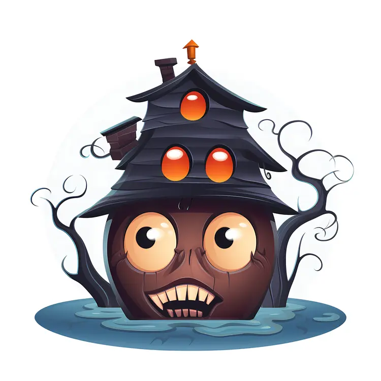 Spooky Cartoon Haunted House for Halloween