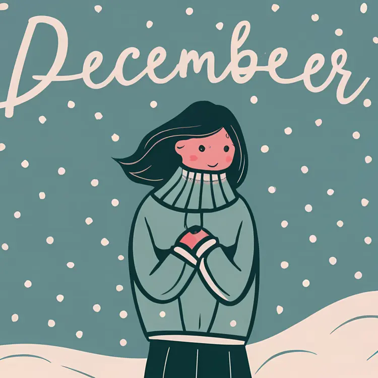 Person in Windy December Snow