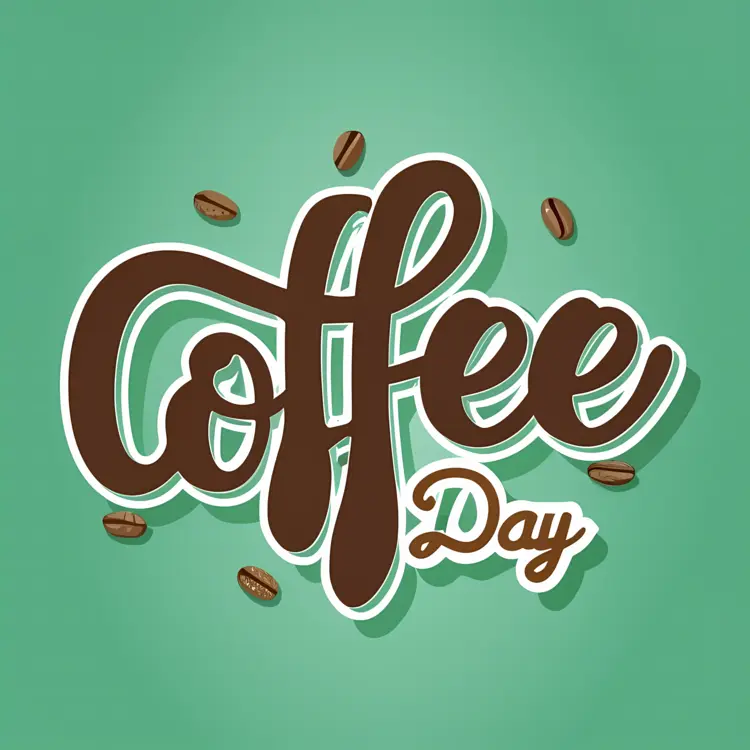 Coffee Day Text with Beans